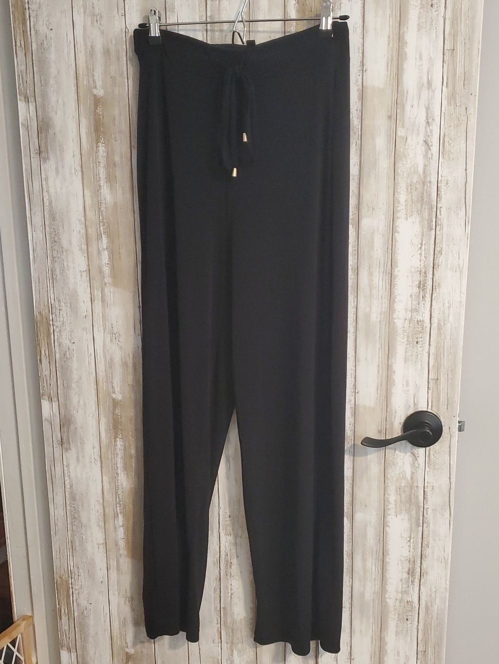 Jones New York Black Wide-Leg Drawstring Pants